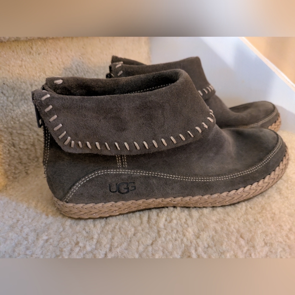 UGG Varney Gray Suede Booties 6
